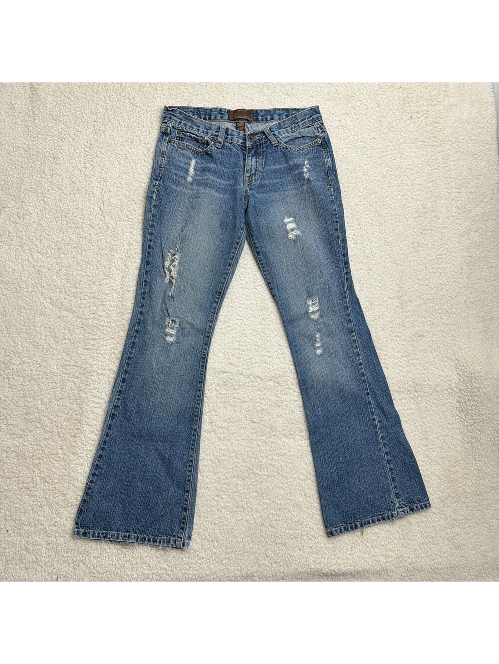Vintage Urban Behavior Flare Jeans Womens 7 Y2K Low Rise Distressed 2000s